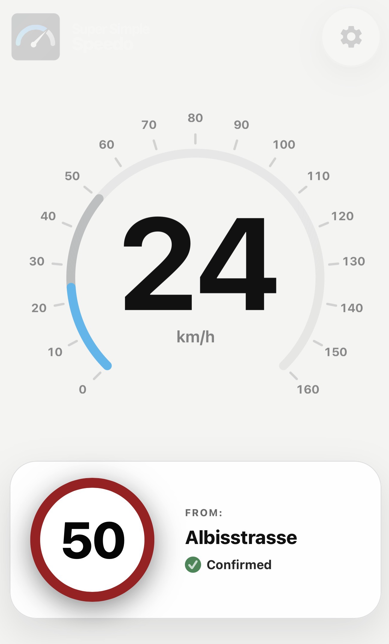Light mode with a confirmed speed limit